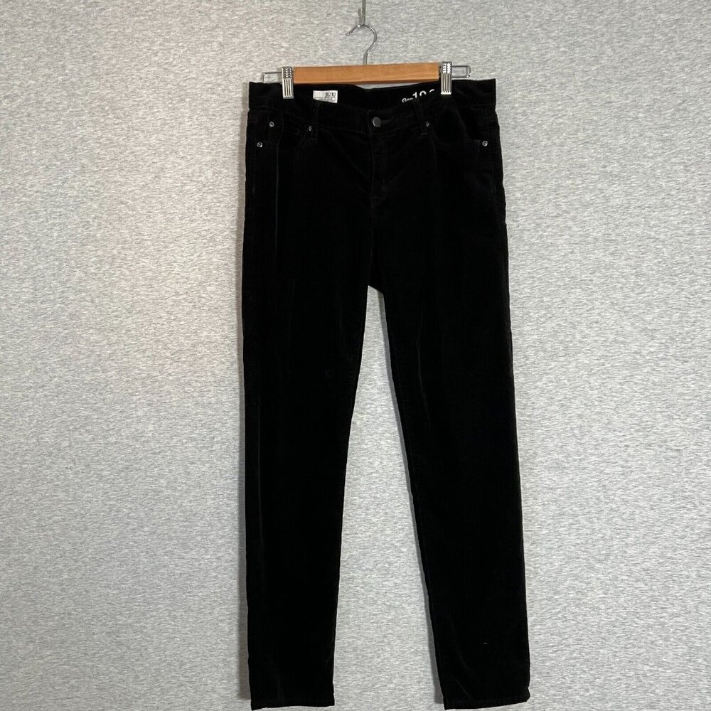 GAP Legging Corduroy Jeans Womens 30 / 10 Black Stretch Holiday Prep Goth Cozy